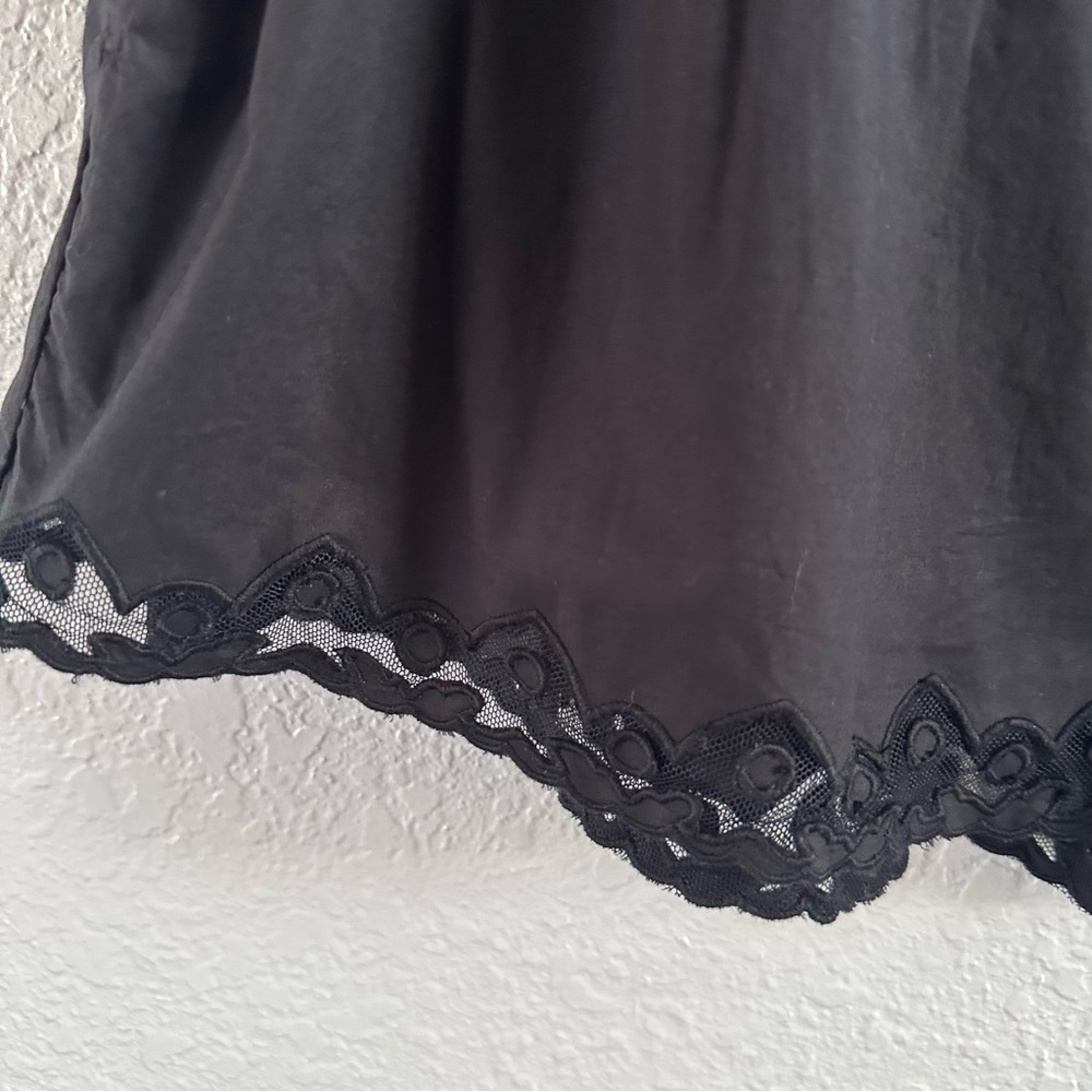 Ulla Johnson Black Cotton Tie Waist Shorts Lace Trim Size 0 - Picture 4 of 12